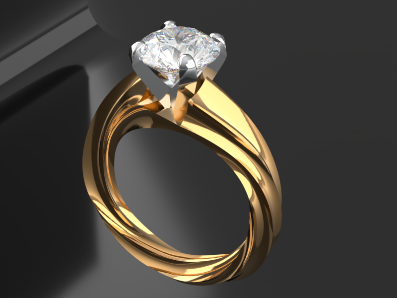 jrSOIGNÉ G04c Princess Cut Accent Ring Perspective Render